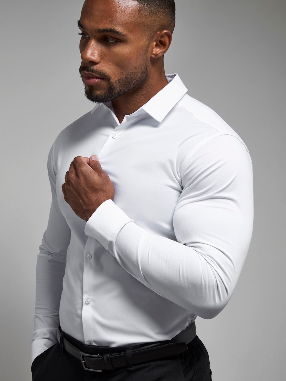 Classic White Men's Dress Shirt by Tailored Athlete